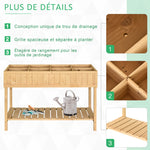 Jardinière sur Pieds carré Potager avec étagère 110L x 46l x 76H cm 8 Compartiments & Inserts d'irrigation
