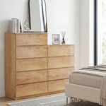 Commode 4 tiroirs meuble de rangement sans poignées design minimaliste 60 x 40 x 80 cm naturel