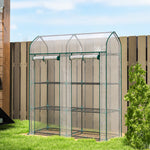 Serre de Jardin, Petite Serre de Balcon étagères 3 niveaux en Bâche PVC et Châssis Acier, 143 x 46 x 165 cm, transparent