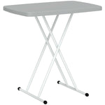 Table d'appoint pliable en HDPE table pliante hauteur réglable sur 6 niveaux pour patios jardins 76 x 50 x 74 cm gris