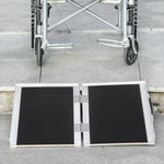 Rampe de Fauteuil Roulant Rampe de Chargement Rampe d'accès antidérapante Pliable avec Bordures de sécurité alu. Noir