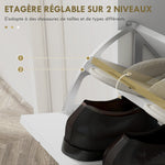Meuble à chaussures 4 abattants, avec étagère réglable, rangement chaussure 106 x 24 x 102 cm, blanc