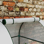 Serre de jardin 1,8 m² serre à tomates 2 portes zippées déroulantes 4 fenêtres enroulables acier PE 135 g/m² blanc