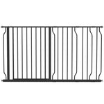 Barrière de sécurité barrière pour animal domestique longueur réglable dim. 145L x 76H cm noir-0