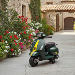 Moto électrique enfants 6 V, voiture électrique enfants avec Roues d'Apprentissage, 2-4 Ans, 71 x 37 x 52 cm, vert foncé