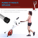 Vélo d'Appartement Pliable Magnétique Cardio-training - Sport Maison avec 8 Niveaux de Résistance et Roulettes - Silencieux Home Trainer avec Capteur de Pouls pour Fitness Homme et Femme, Rouge
