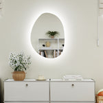 Miroir salle de bain avec éclairage LED 80 x 60 cm, miroir lumineux mural avec antibuée, mémoire, IP44, argenté