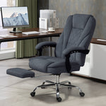 Fauteuil de bureau massant et chauffant hauteur réglable dossier inclinable télécommande repose-pieds rétractable gris