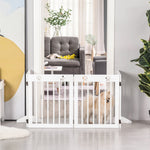 Barrière de sécurité barrière modulable pliable pour animaux de compagnie 4 panneaux en bois de pin massif 204 x 30 x 61 cm blanc