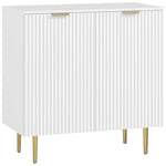 Buffet Cuisine, Meuble de Rangement avec 2 Portes, Étagère Réglable, Pieds Métalliques Surélevés, 80 x 40 x 80 cm, Blanc