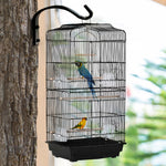 Cage à oiseaux volière avec mangeoires perchoirs plateau excrément amovible cage pour canaris perruches perroquets 46,5 x 35,5 x 92 cm noir
