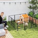 Parc pour chien enclos chien 12 panneaux modulable et pliable acier 2 portes pour chiot intérieur extérieur 60H cm noir