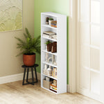 Bibliothèque étagère de rangement 6 niveaux avec étagères réglables pour salon, chambre, bureau, 60x24x158,5cm, blanc