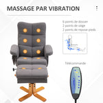 Fauteuil massant avec repose-pied - dossier inclinable jusqu'à 145°, coffre de rangement, appuie-têteet et télécommande