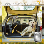 Grille de séparation voiture pour chien pliable largeur ajustable 93 à 150 cm barrière pour chien universelle, noir