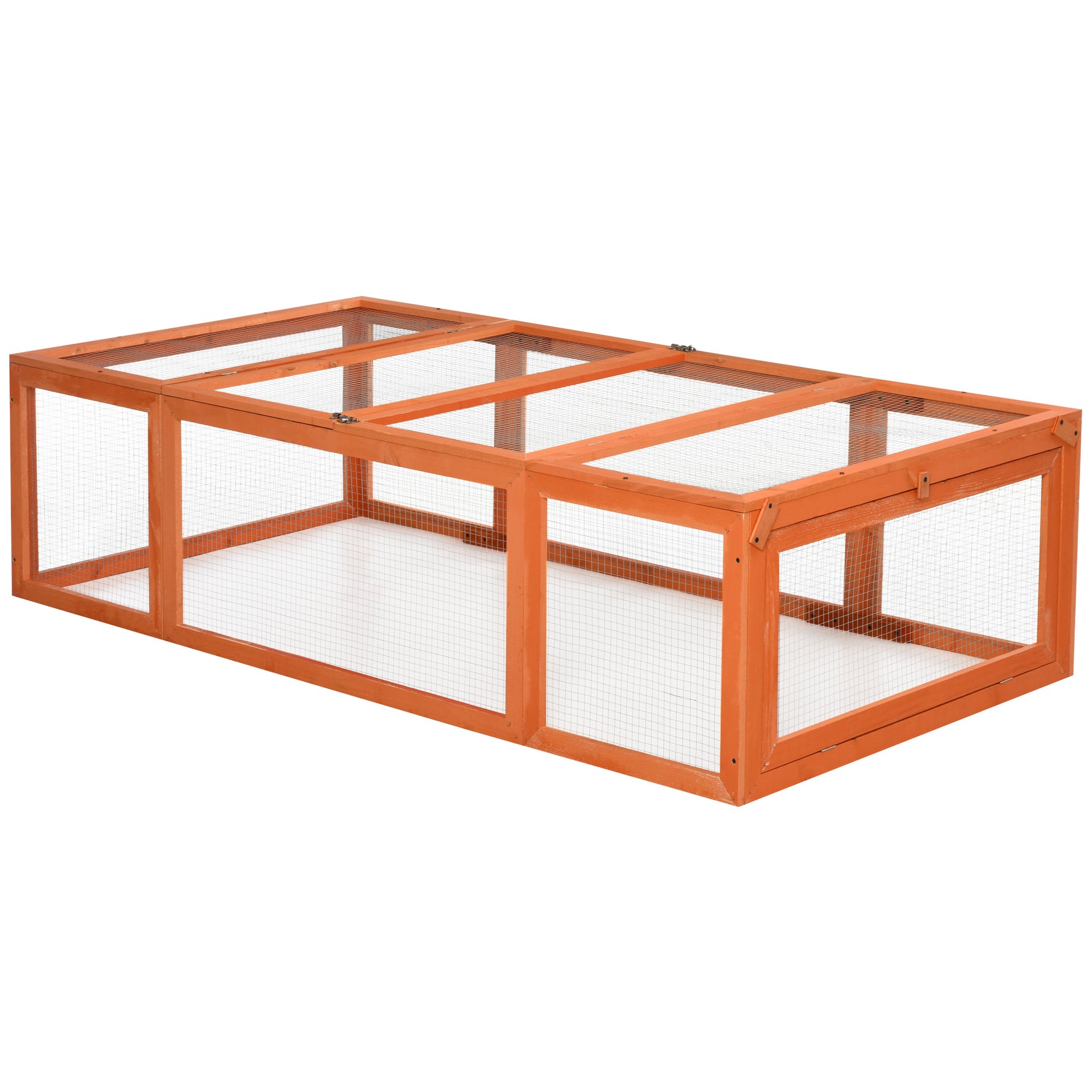 Clapier lapin extérieur cage cochon d'Inde toit ouvrable et portes verrouillables 180 x 90 x 48 cm jaune