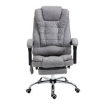 Fauteuil de bureau direction massant chauffant hauteur réglable dossier inclinable toile de microfibre gris