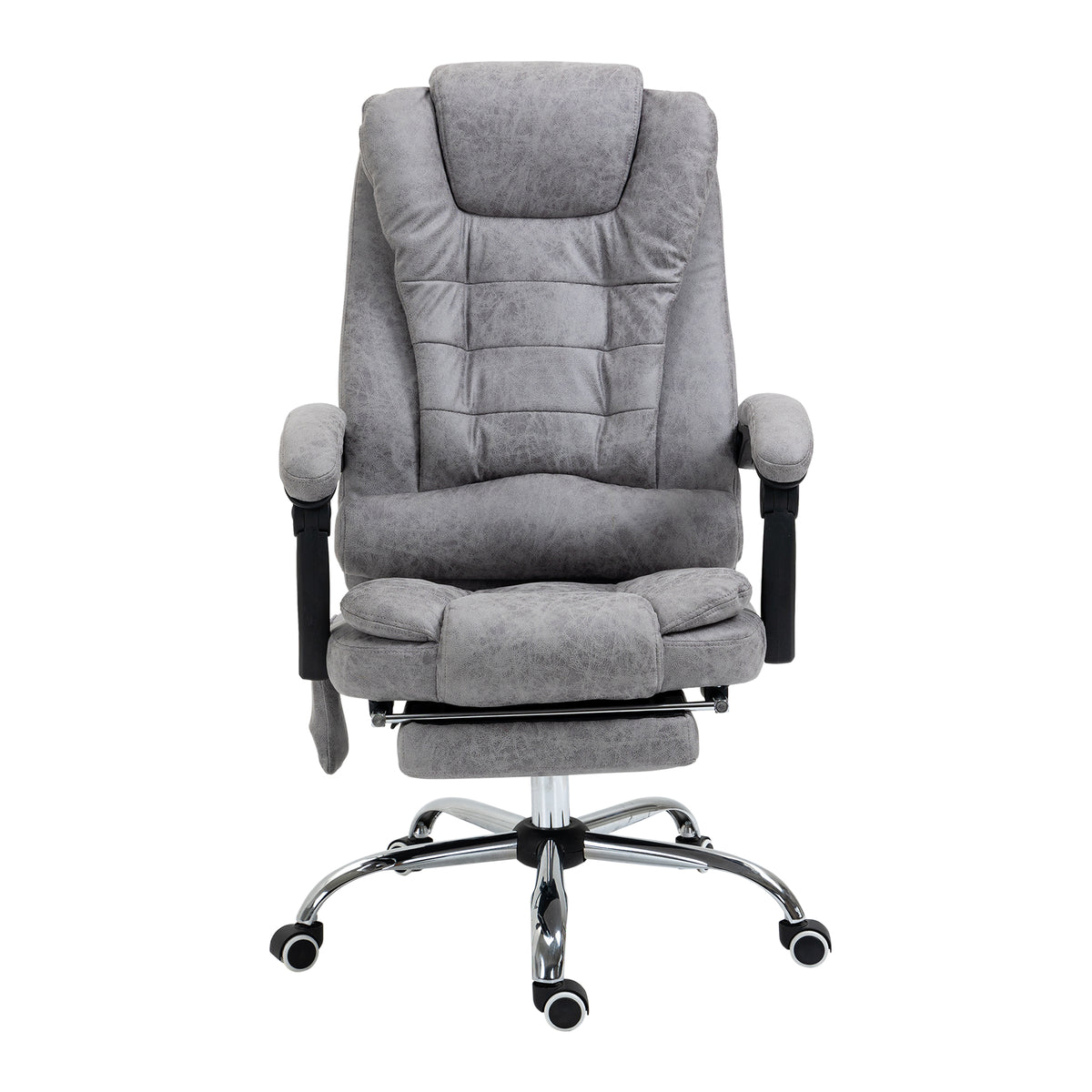 Fauteuil de bureau direction massant chauffant hauteur réglable dossier inclinable toile de microfibre gris