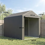 Abri de jardin tente de stockage portable abri de vélo garage pour extérieur avec cadre en acier galvanisé grande porte