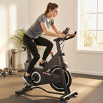 Vélo d'Appartement, Vélo d'Exercice, Résistance Magnétique Réglable, Écran LCD, Siège Confortable, 108x51x116cm, Blanc