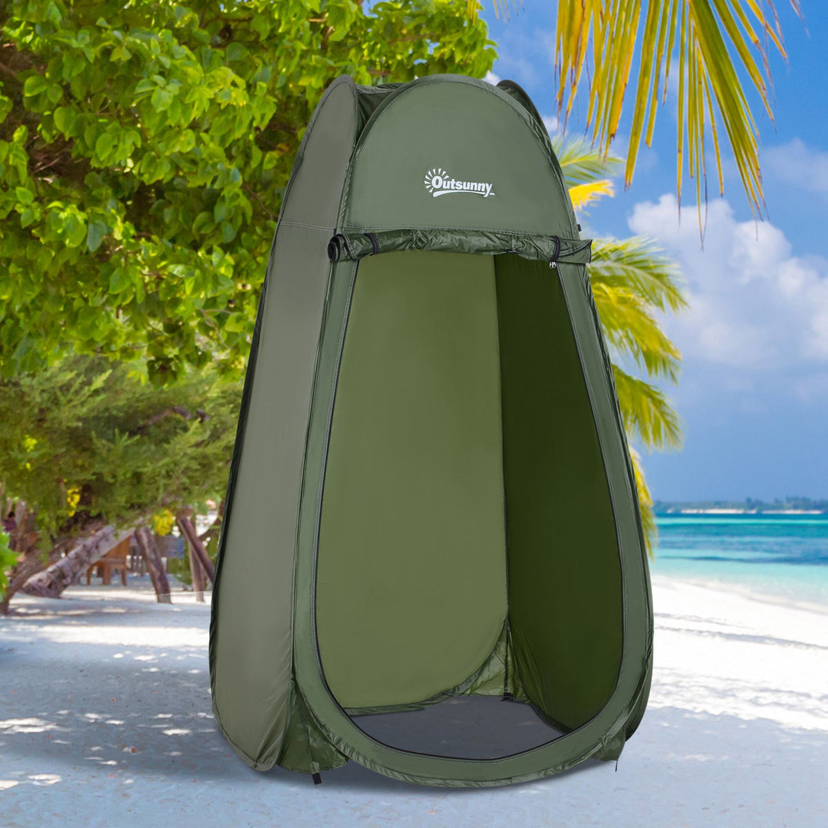 Tente de douche pop-up tente de toilette pliable et portable anti-UV sac de transport inclus pour plage, pêche, randonnée, bain, l'extérieur, vert
