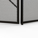 Pare feu cheminée pliable 3 panneaux en acier avec décor géométrique et pieds antidérapants, 135l x 1,2P x 85H cm, noir-7