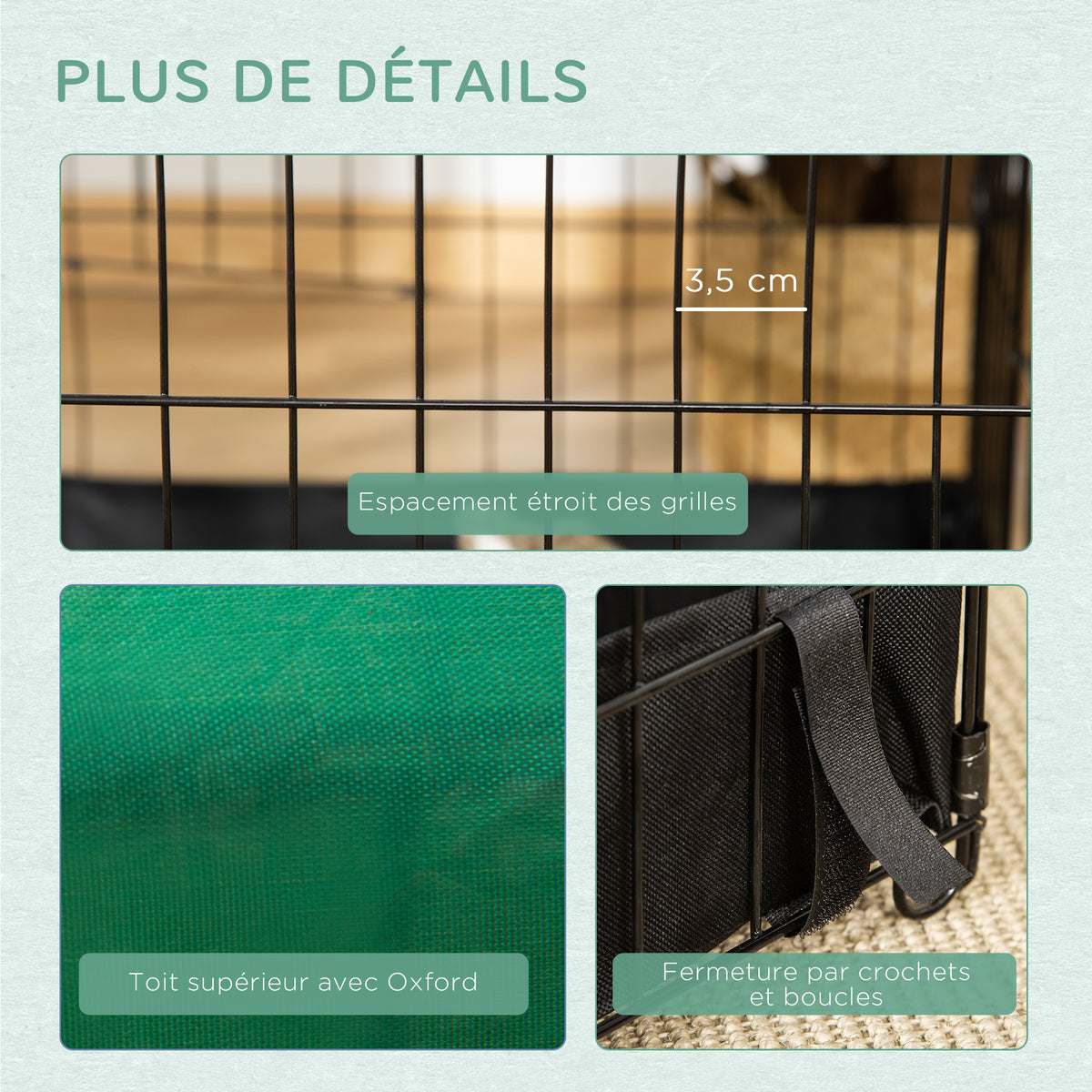 Gabbia recinto per conigli piccoli animali roditori interno o esterno con telo di protezione incluso - 90 x 75 x 75 cm