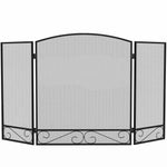 Grille de protection pour cheminée, pare-étincelles pliable 3 volets en métal pour salon et chambre, 123 x 70 cm, Noir-6