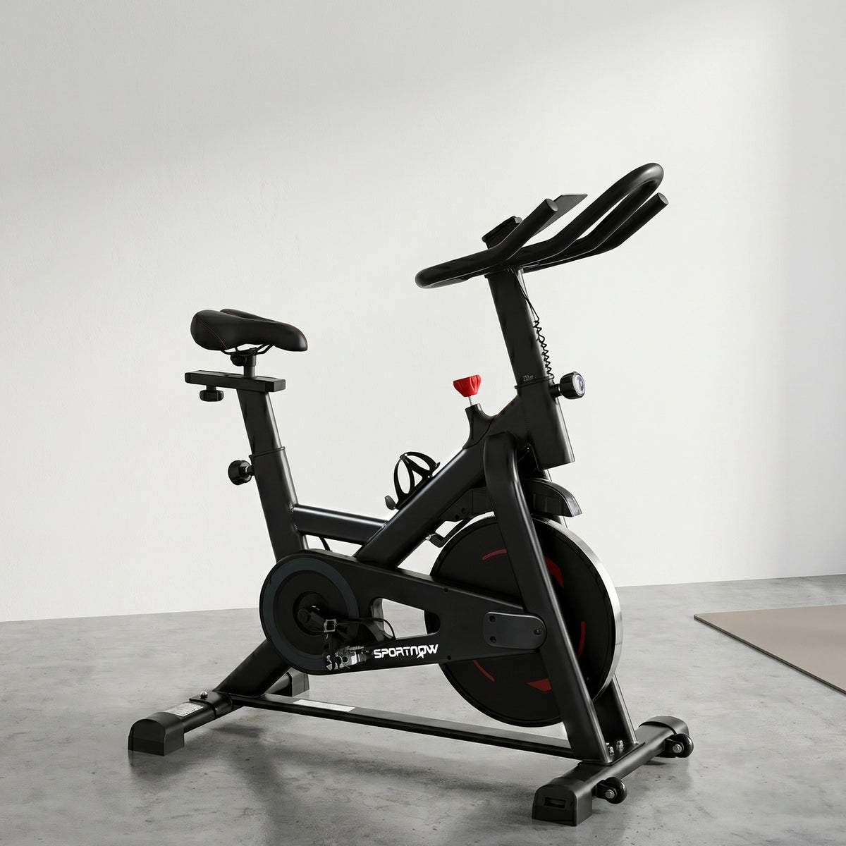 Vélo d'Appartement Silencieux avec Résistance Magnétique Réglable, APP Connectez, Écran LCD, 111,5x52,5x114,5cm, Noir