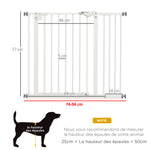 Barrière de sécurité animaux porte fermeture automatique système de double verrouillage sans perçage 1 extension blanc