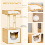 Arbre à chat griffoir pour chat arbre à grimper niche maison pour chat plate-forme supérieure balle suspendue hauteur 81 cm