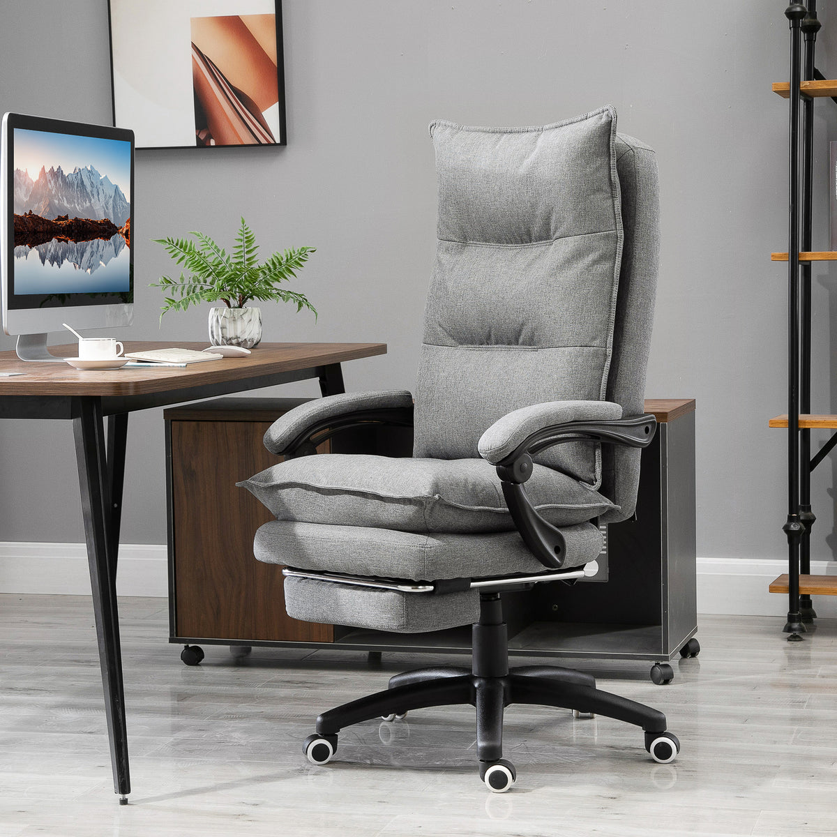Fauteuil de bureau massant ergonomique, chaise de bureau avec dossier inclinable, hauteur réglable