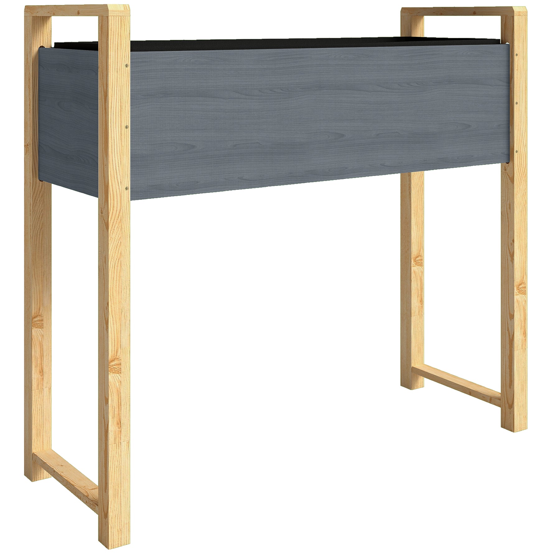 Carré Potager avec pieds Lit de Jardin Surélevé 4 trous de drainage et Tissu non tissé,  98 x 37 x 90 cm, gris