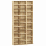 Rangements pour CD et DVD, étagère rangement 1116 CD/528 DVD, 36 compartiments et étagères réglables, chêne