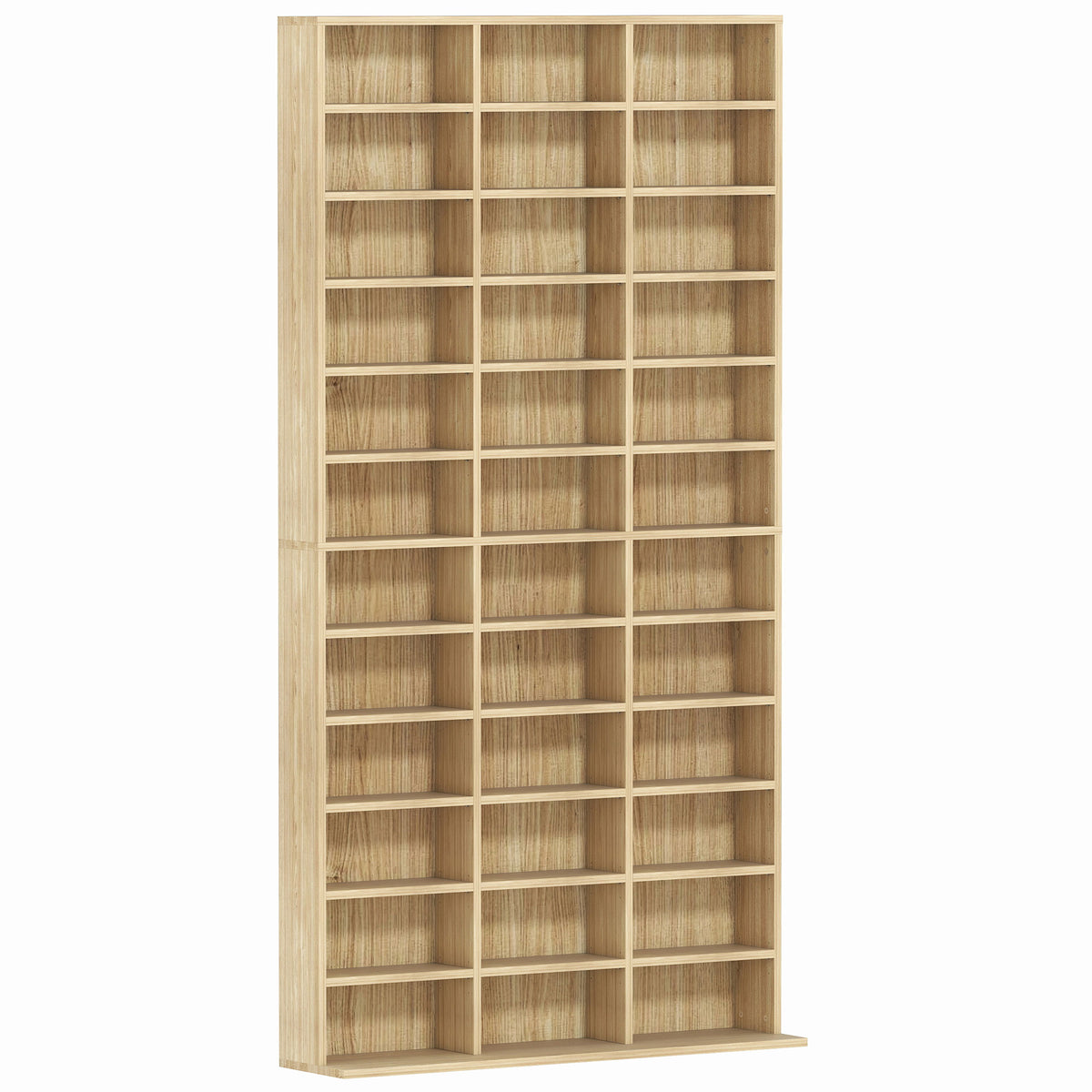 Rangements pour CD et DVD, étagère rangement 1116 CD/528 DVD, 36 compartiments et étagères réglables, chêne