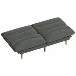 Sofá cama convertible de 2 plazas 3 en 1, sofá cama tipo clic-clac de pana de 193 cm, respaldo y reposabrazos ajustables, gris