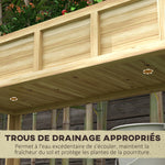 Jardinière sur pieds avec séparateur amovible, étagère, Inserts d'irrigation, feutre de drainage 115L x 46l x 75H cm