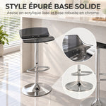 Lote de 2 taburetes de bar de diseño contemporáneo, giratorios 360°, de altura regulable, con reposapiés, 39x39x67-87 cm, negros