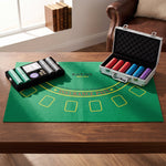 500-Chip Poker Case, 5 Denominations, 2 Decks of Cards, Playing Mat, Dealer Button, Blinds, Aluminum, 31x17x11.5cm, Silver