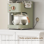 Buffet haut cuisine armoire de cuisine 4 portes 8 porte-épices plan de travail étagère réglable 60x39,5x179,6cm blanc