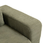 Canapé 3 Places en Velours Côtelé, Canapé de Salon Compressé Moderne 236 cm avec Coussin à Ressorts, Vert-9