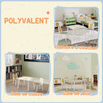 Table enfant avec chaise, ensemble table et 2 chaises enfant en bois, motifs animaux, 60 x 60 x 44 cm, vert