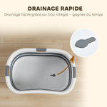 Baignoire pour Chien, Baignoire Pliable et Portable avec Trou de Drainage, pour Petits Chiens et Chiots, Gris