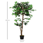 Arbre Artificiel Plante Artificiel ficus Hauteur 1,2 m Tronc Branches Liane Lichen Feuilles Grand réalisme Pot