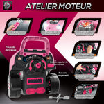 Camion mécano 2 en 1 jouet bricolage enfant jeu d'imitation mécanicien nombreux qccessoires total de 61 pièces rose