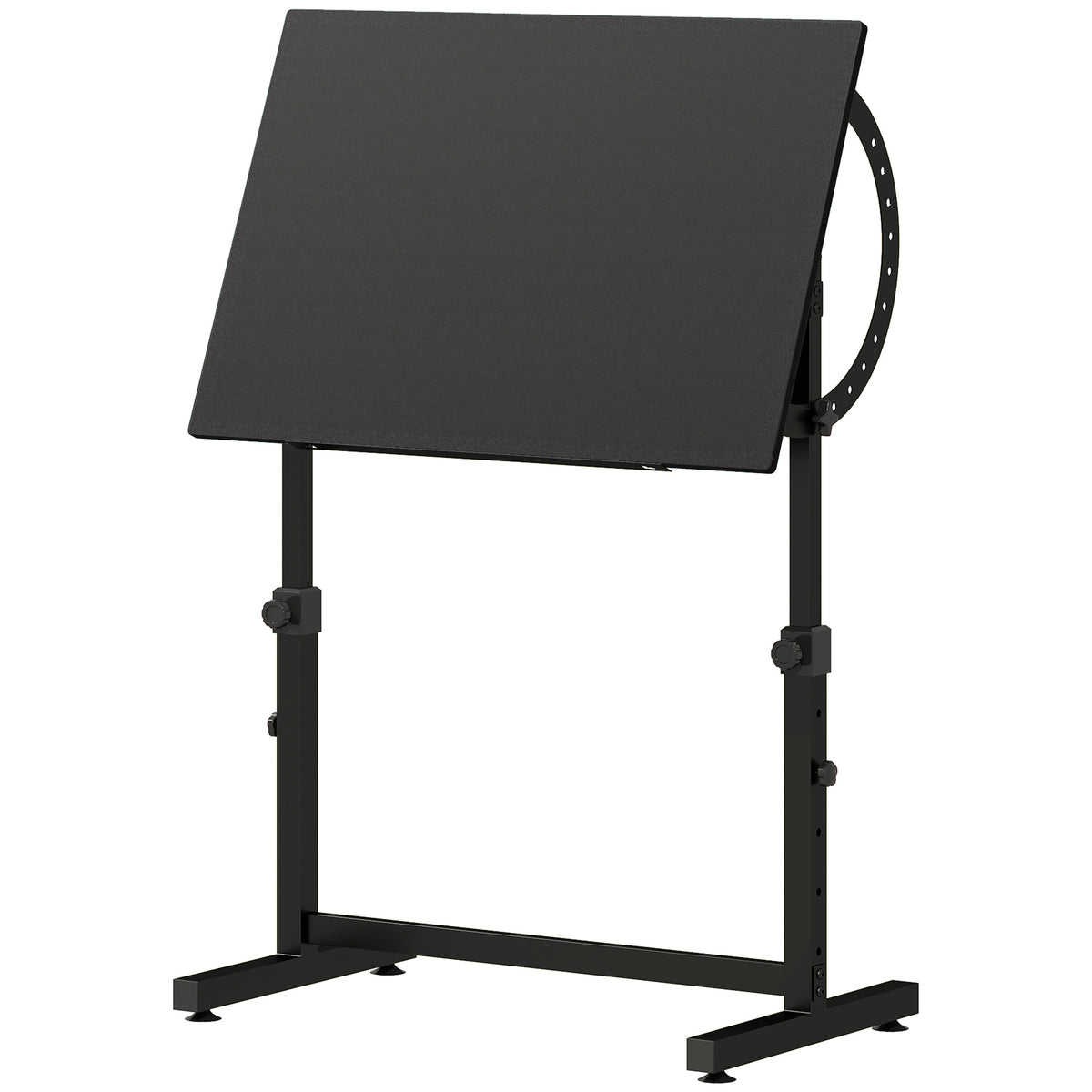 Table à Dessin Inclinable 0°-85°, Bureau à Dessin Réglable en Hauteur avec Rebord Antidérapant, Cadre en Acier, Noir