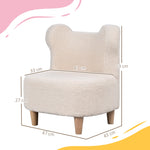 Fauteuil enfants canapé pour enfants avec dossier en forme ours, tissu en polaire teddy, 47 x 43 x 53 cm, beige