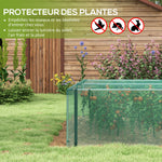 Serre de jardin serre à tomates filet protection porte zippée enroulable HDPE, dim. 125L x 373l x 62,5H cm