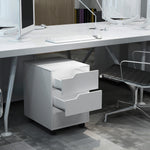 Caisson bureau mobile avec 3 tiroirs, meuble rangement bureau sur roulettes pour documents et imprimante, caisson de rangement compact pour travail ou chambre, 40x50x57,5cm, blanc