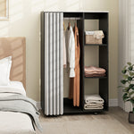 Armoire penderie vêtement dressing mobile 4 roulettes tringle à vêtements et étagères ouvertes 80 x 40 x 128 cm noir